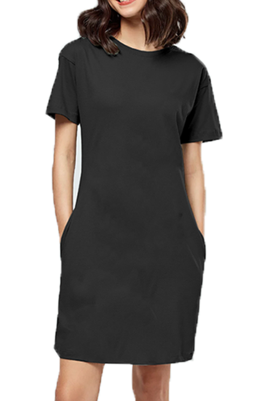 Solid T-shirt Dress