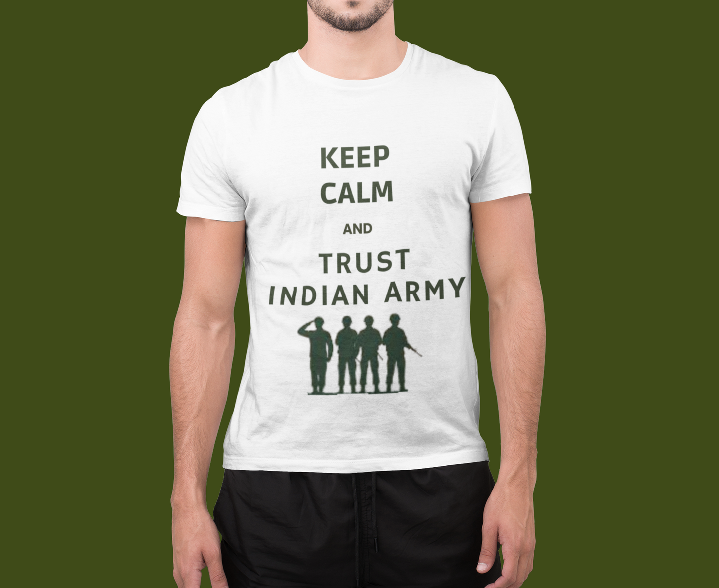 Keep calm And Thrust Indian Army||Oversize T-shirt