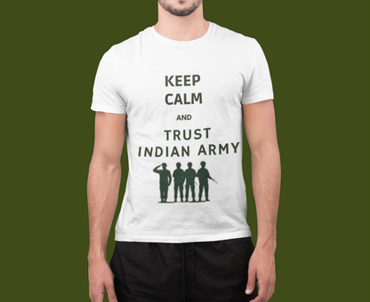 Keep calm And Thrust Indian Army||Oversize T-shirt