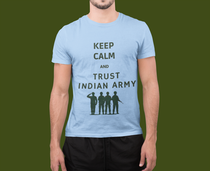 Keep calm And Thrust Indian Army||Oversize T-shirt
