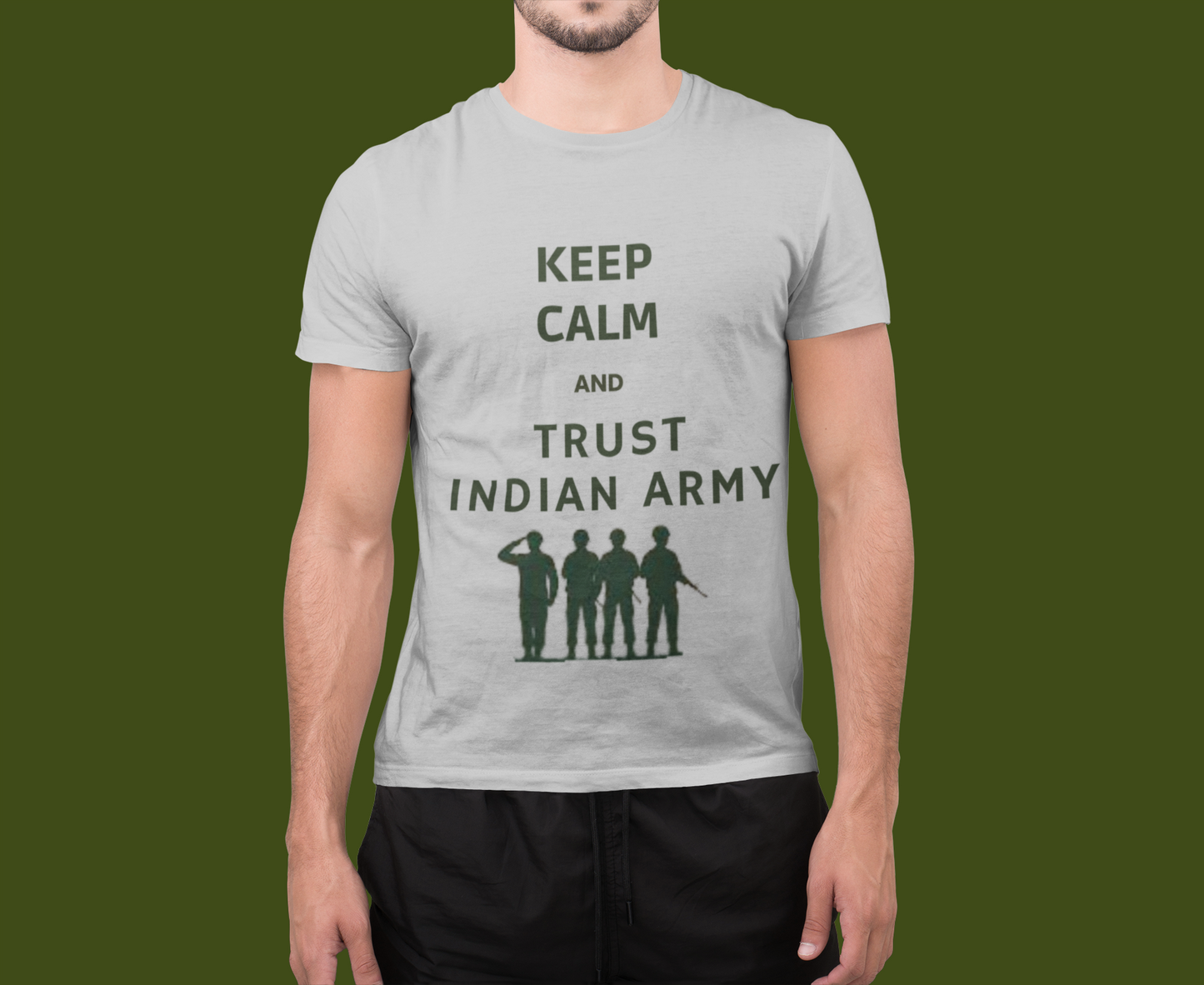 Keep calm And Thrust Indian Army||Oversize T-shirt