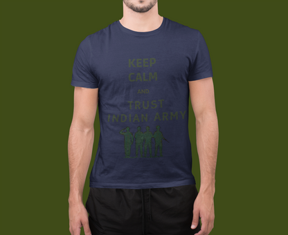 Keep calm And Thrust Indian Army||Oversize T-shirt