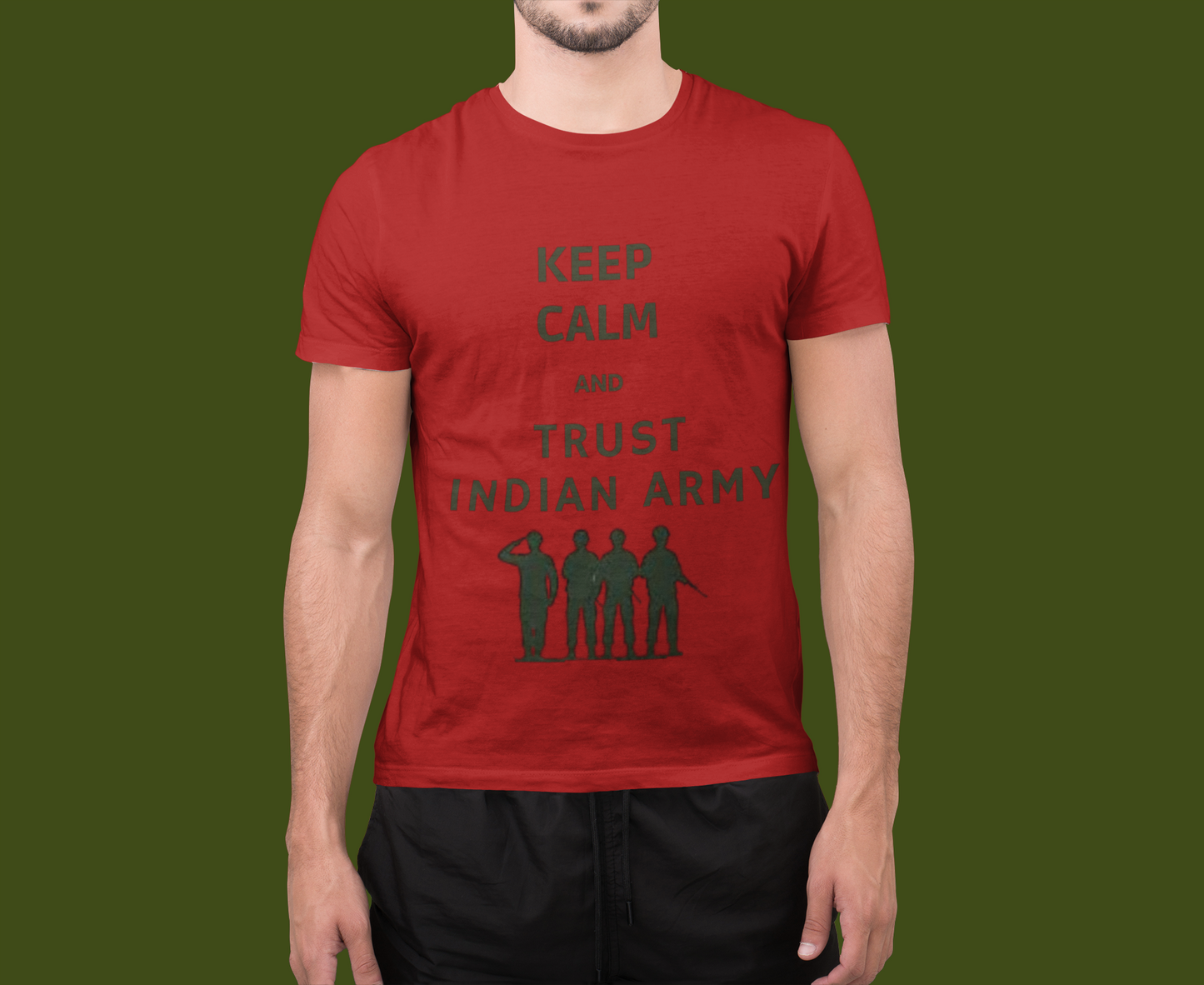 Keep calm And Thrust Indian Army||Oversize T-shirt